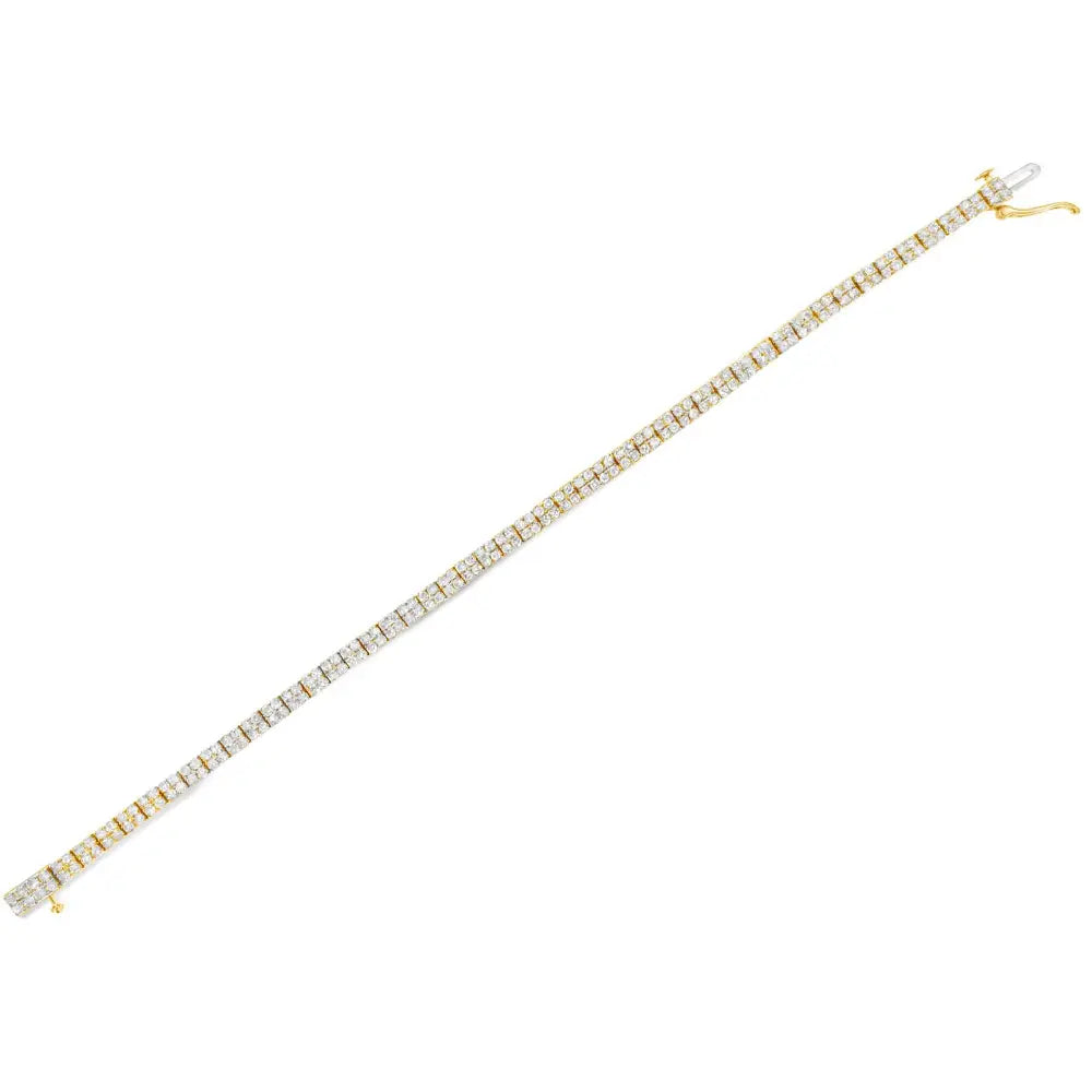 3.0 cttw diamond link bracelet in 14k yellow gold plated sterling silver bijoux-nyc direct
