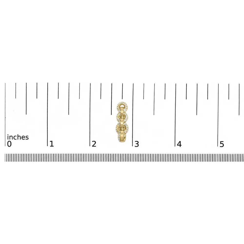 14K Yellow Gold Plated .925 Sterling Silver 3/4 Cttw Diamond Chain Link Drop Earrings (H-I Color, I1-I2 Clarity) - Bijoux-NYC Direct