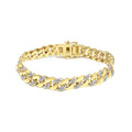 3/8 cttw diamond cuban link bracelet in 14k gold over sterling silver 7.25 bijoux-nyc direct