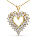 4.0 cttw diamond shadow frame heart pendant in gold plated silver bijoux-nyc direct