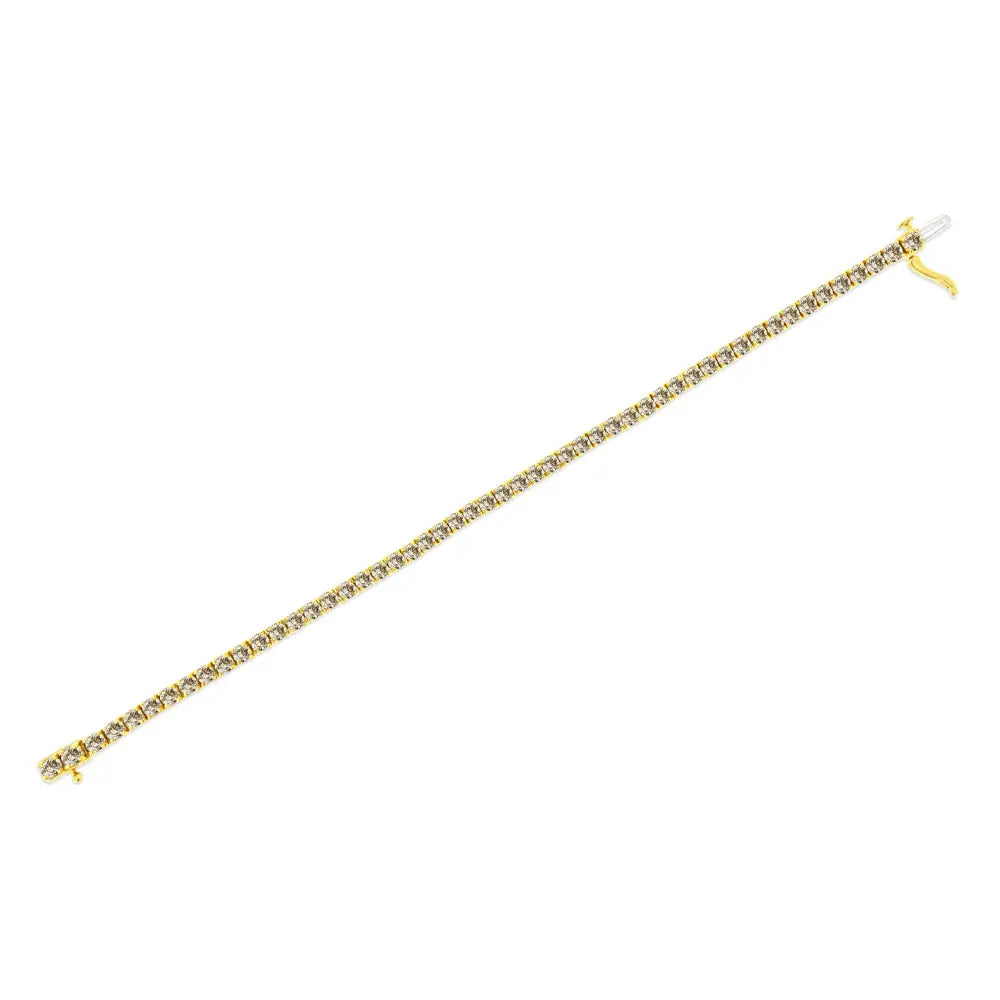 8.0 cttw natural diamond tennis bracelet in 14k gold plated silver bijoux-nyc direct