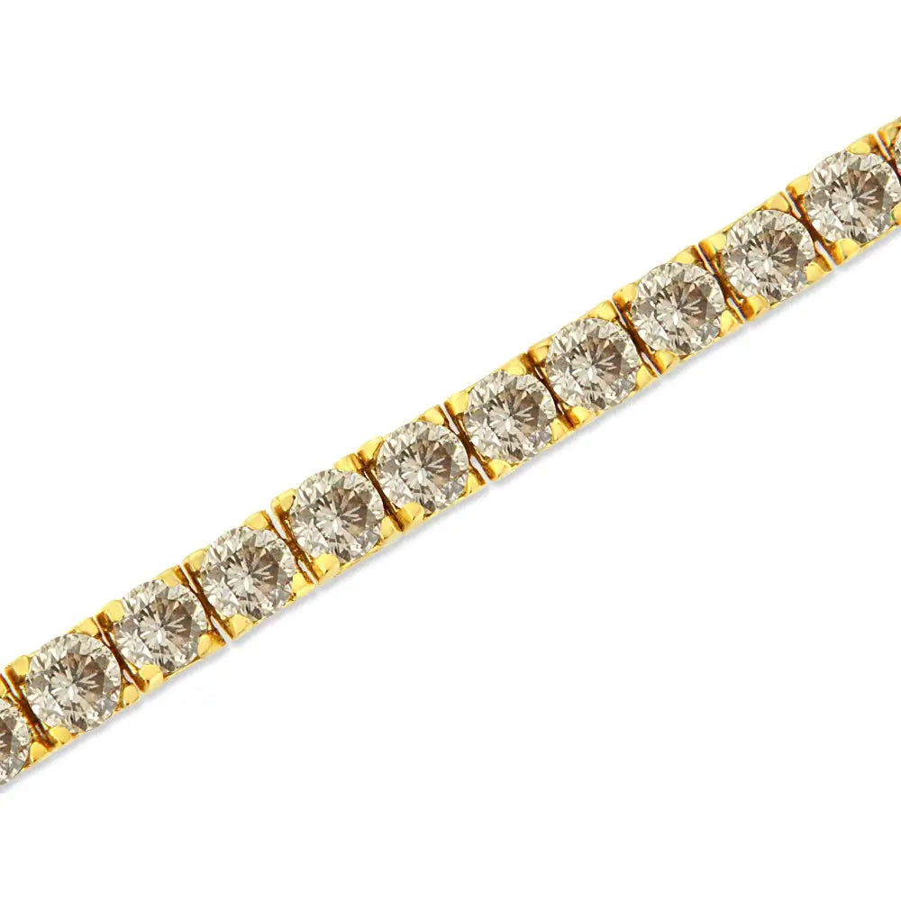 8.0 cttw natural diamond tennis bracelet in 14k gold plated silver bijoux-nyc direct
