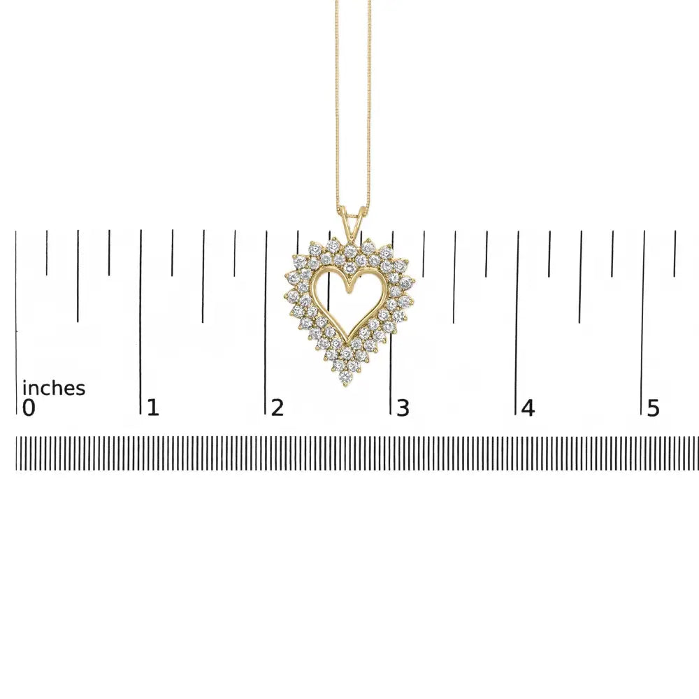 Diamond open heart pendant in 14k gold plated silver with 18 inch chain bijoux-nyc direct