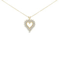 Diamond open heart pendant in 14k gold plated silver with 18 inch chain bijoux-nyc direct