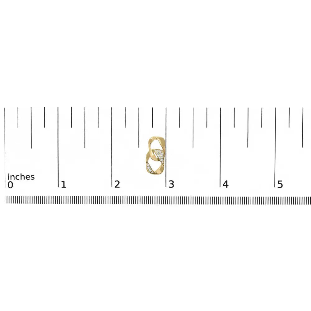 14K Yellow Gold Plated .925 Sterling Silver Open Link 1/5 Cttw Diamond Drop Earrings (H-I Color, I1-I2 Clarity) - Bijoux-NYC Direct