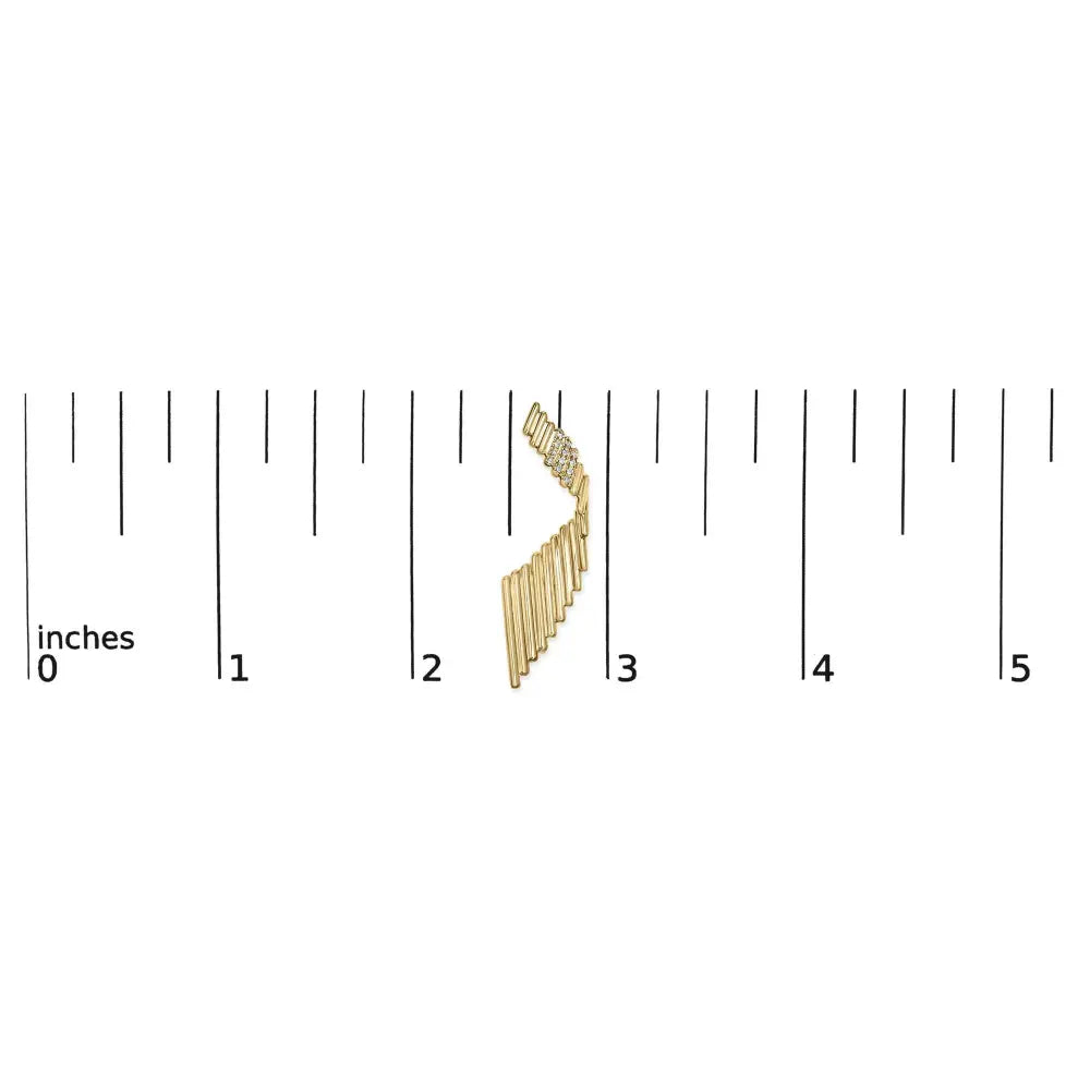 14K Yellow Gold Plated .925 Sterling Silver Sculpted Diamond Accent Drop Earrings (H-I Color, I1-I2 Clarity) - Bijoux-NYC Direct