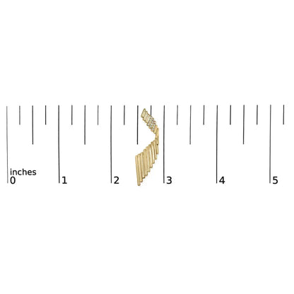 14K Yellow Gold Plated .925 Sterling Silver Sculpted Diamond Accent Drop Earrings (H-I Color, I1-I2 Clarity) - Bijoux-NYC Direct
