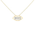 1/4 cttw diamond boss lips pendant necklace in 14k gold plated silver bijoux-nyc direct