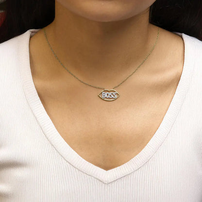 14k yellow gold plated silver 1/4 cttw diamond ’boss’ pendant necklace 18 inch necklaces/non pendant/statement handcrafted