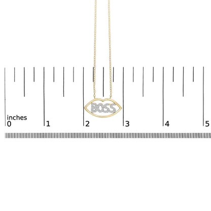 14k yellow gold plated silver 1/4 cttw diamond ’boss’ pendant necklace 18 inch necklaces/non pendant/statement handcrafted