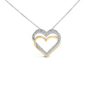 1.00 cttw diamond double heart necklace in 14k gold plated sterling silver bijoux-nyc direct