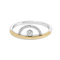 14k gold plated sterling silver 1/10 cttw diamond arc ring bijoux-nyc direct