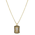 Diamond cross dog tag pendant in 14k gold plated sterling silver bijoux-nyc direct