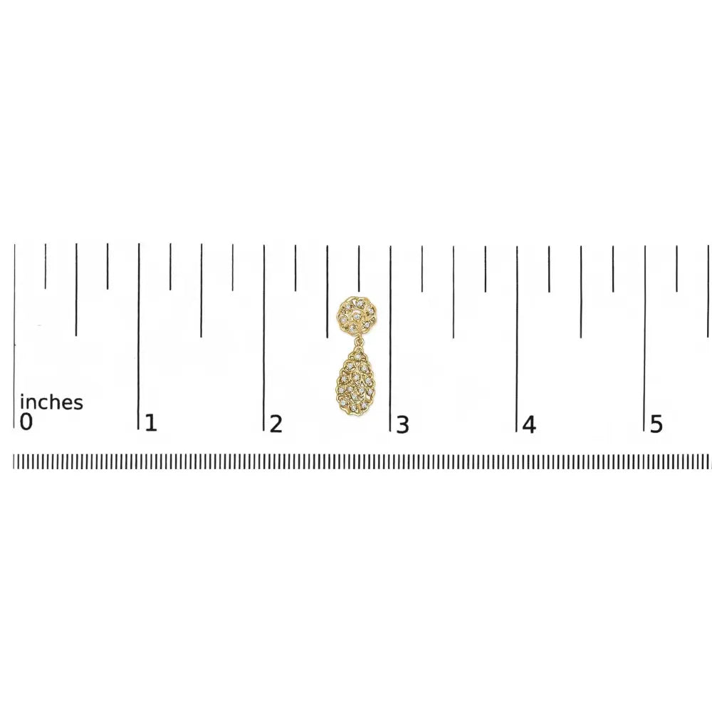 14K Yellow Gold Plated Sterling Silver 1/5 Cttw Diamond Teardrop Filigree Earrings (H-I Color, I1-I2 Clarity) - Bijoux-NYC Direct