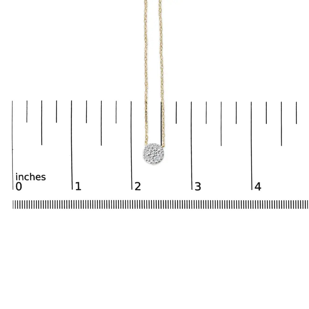 Diamond cluster pendant necklace 14k gold plated silver 3/8 cttw bijoux-nyc direct
