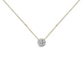 Diamond cluster pendant necklace 14k gold plated silver 3/8 cttw bijoux-nyc direct