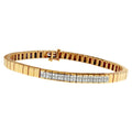 14k yellow gold princess cut diamond banded bracelet 1.00 cttw bijoux-nyc direct