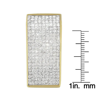 14K Yellow Gold Princess Cut Diamond Block Pendant Necklace (2 5/8 cttw, H-I Color, SI2-I1 Clarity) - Bijoux-NYC Direct