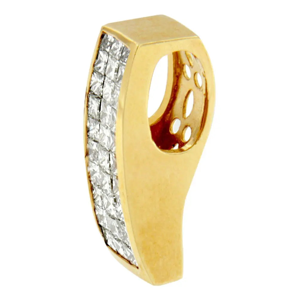 14K Yellow Gold Princess-Cut Diamond Pillar Pendant Necklace (1 5/8 cttw, H-I Color, SI1-SI2 Clarity) - Bijoux-NYC Direct