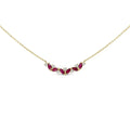 14k yellow gold marquise ruby and diamond trio bar necklace 18 inch bijoux-nyc direct