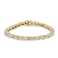 14k yellow gold 4.00 cttw round diamond triangular tennis bracelet bijoux-nyc direct