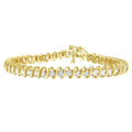 3.00ctw round diamond spiral link bracelet in 14k yellow gold bijoux-nyc direct