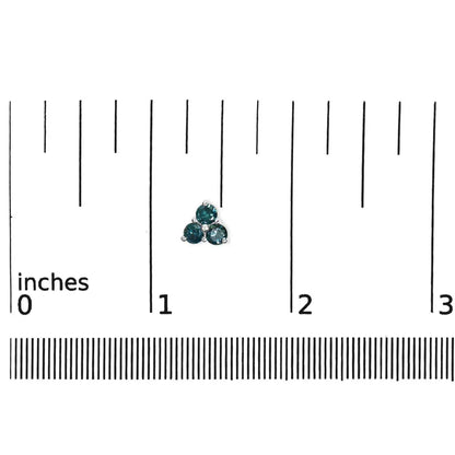 14KT White Gold Treated Blue Diamond Trio Stud Earrings (1 1/3 cttw, Blue) - Bijoux-NYC Direct