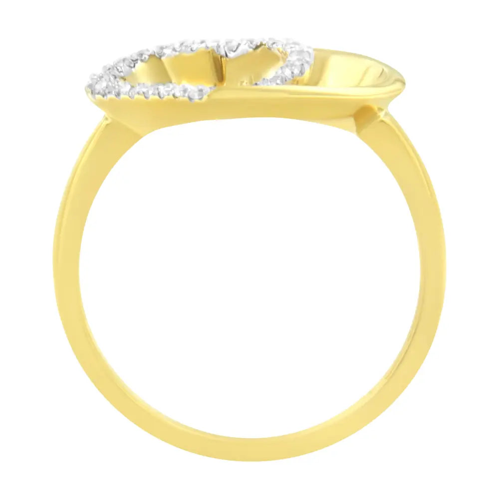 14KT Yellow Gold 1/10 ctw. Diamond Heart Shape Ring (K-L, I1-I2) - Bijoux-NYC Direct