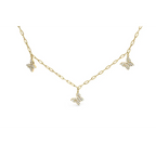 14kt yellow gold 1/2 cttw diamond butterfly station paperclip necklace (i j color i1 i2 clarity) adjustable 15’’ 17’’ inches