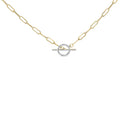 14k yellow gold 1/4 cttw diamond paperclip toggle necklace 18 inches bijoux-nyc direct