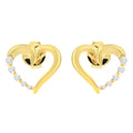 14kt yellow gold 1/8 cttw diamond journey heart earrings bijoux-nyc direct