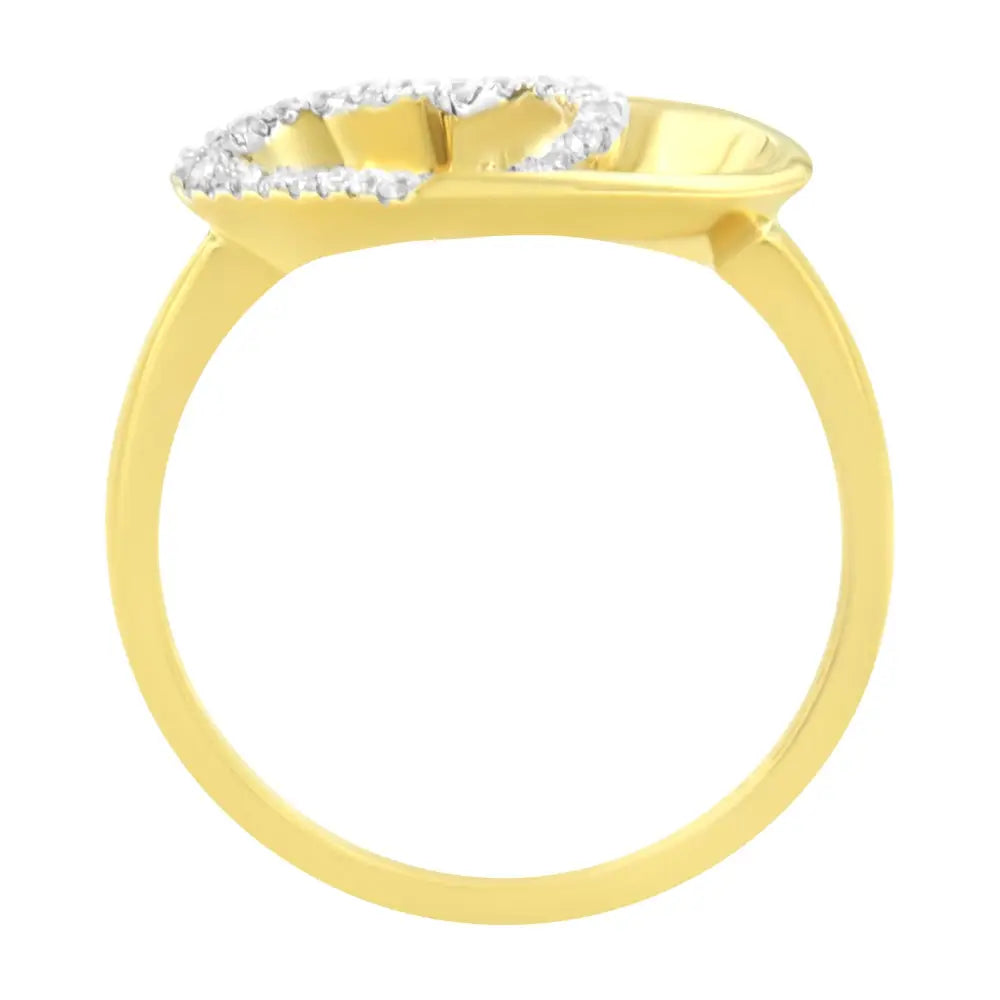 14kt yellow gold diamond heart pave ring 1/10 ctw bijoux-nyc direct