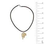 18K 1.00 Cttw Diamond Cat and Bail Pendant Necklace Collar with Matte Finish (F-G Color, VS2-SI1 Clarity) - Bijoux-NYC Direct