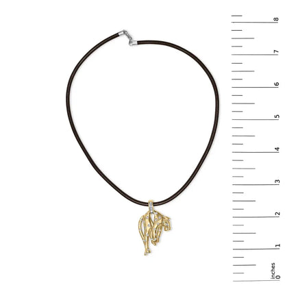 18K 1.00 Cttw Diamond Cat and Bail Pendant Necklace Collar with Matte Finish (F-G Color, VS2-SI1 Clarity) - Bijoux-NYC Direct