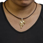 18K 1.00 Cttw Diamond Cat and Bail Pendant Necklace Collar with Matte Finish (F-G Color, VS2-SI1 Clarity) - Bijoux-NYC Direct