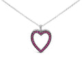 18k white gold red ruby and diamond open heart black rhodium pendant bijoux-nyc direct
