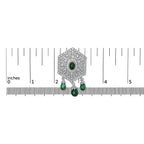 18K 2 3/4 Cttw Diamond and Emerald Dangle Art Deco Shield Brooch Pin Pendant (G-H Color, VS1-VS2 Clarity) CHAIN NOT INCLUDED - Bijoux-NYC Direct