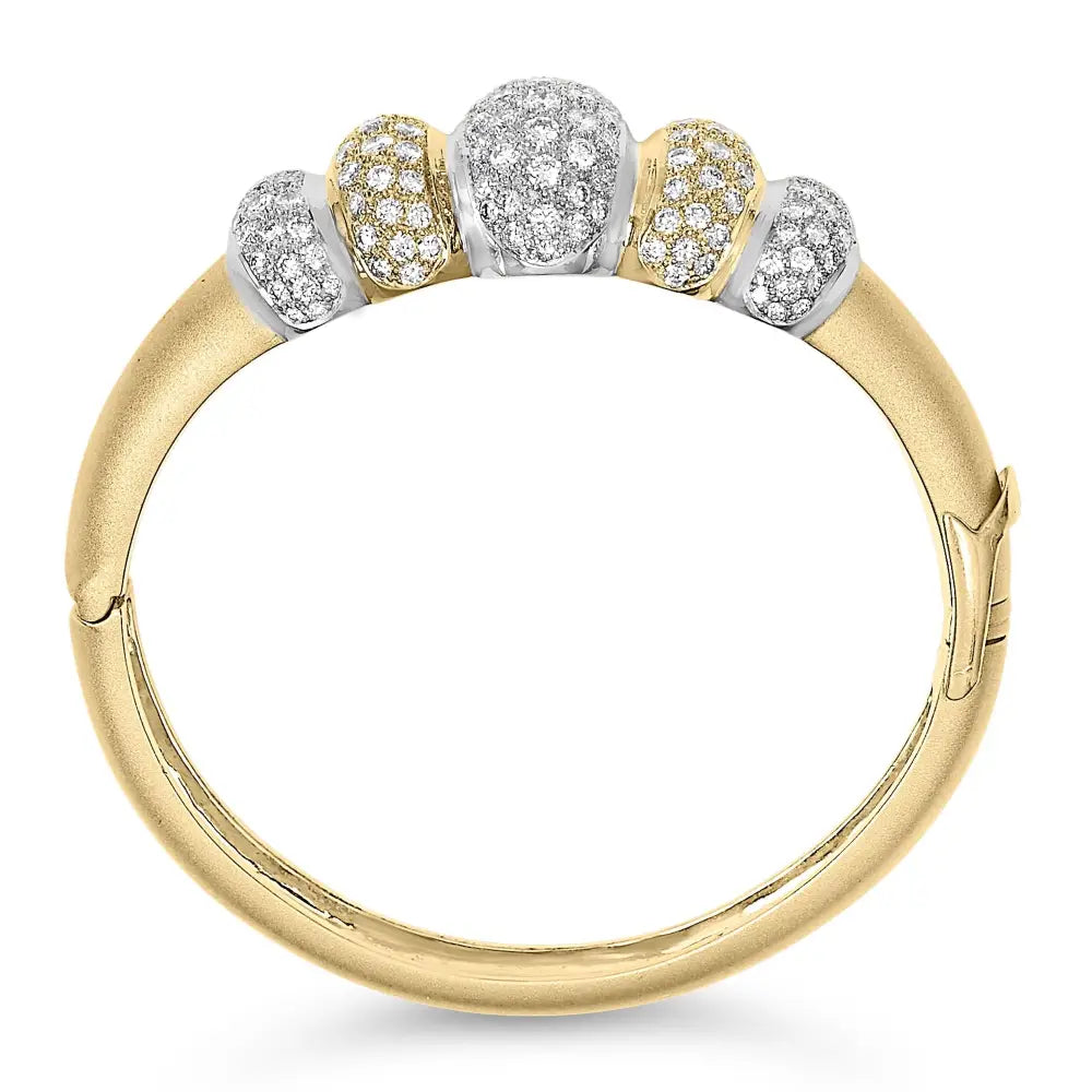 18k gold 6.00 cttw diamond graduating dome pave bangle bracelet bijoux-nyc direct
