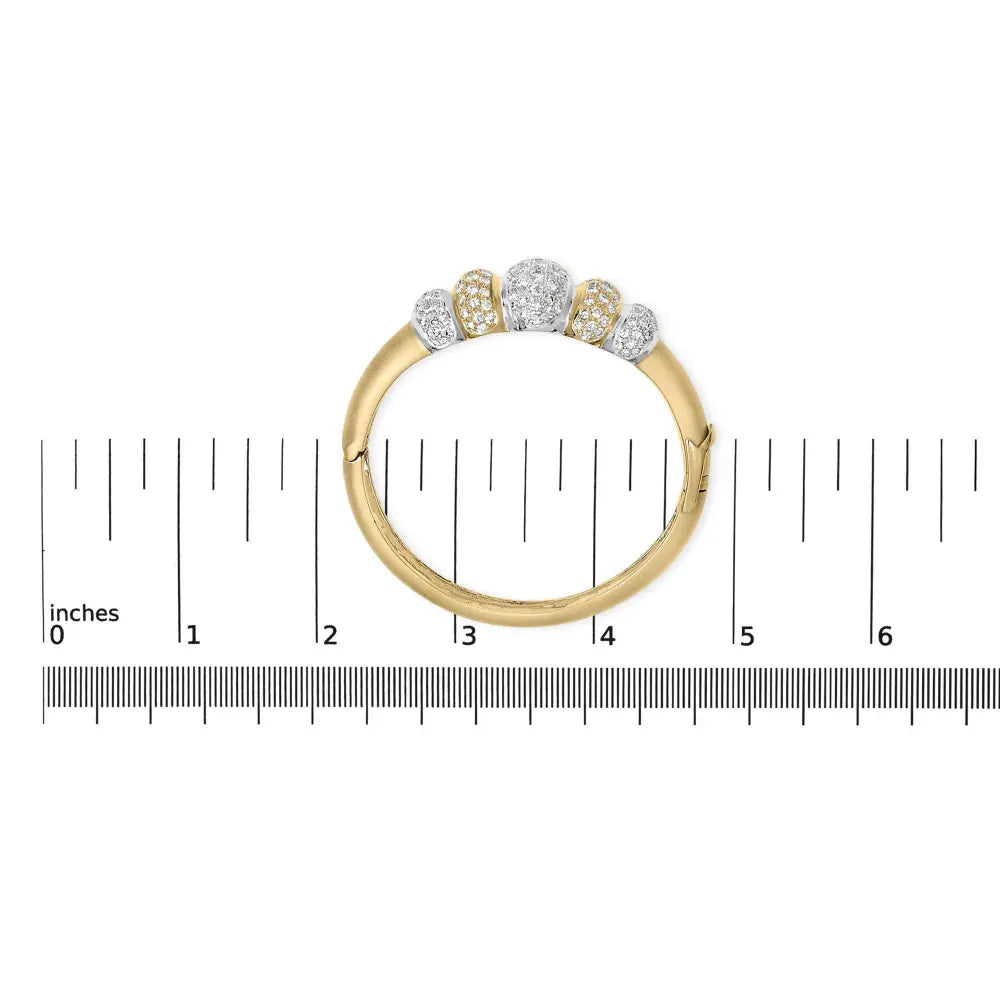 18K Gold 6.00 Cttw Diamond Graduating Dome Bangle Bracelet (G-H Color, VS2-SI1 Clarity) - Bijoux-NYC Direct