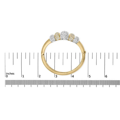 18K Gold 6.00 Cttw Diamond Graduating Dome Bangle Bracelet (G-H Color, VS2-SI1 Clarity) - Bijoux-NYC Direct