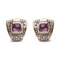 18k rose gold 1.50ctw diamond and 7mm cushion amethyst statement studs bijoux-nyc direct