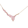 18k rose gold 1/2 cttw brown diamond and pink sapphire cascade necklace bijoux-nyc direct