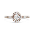 18k rose gold 1/2 cttw composite diamond halo engagement ring bijoux-nyc direct