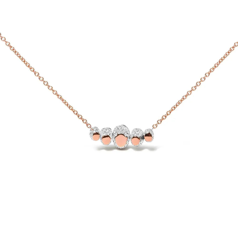 18k rose gold diamond and green tsavorite graduated curved choker necklace bijoux-nyc direct