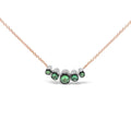 18k rose gold diamond and green tsavorite graduated curved choker necklace bijoux-nyc direct
