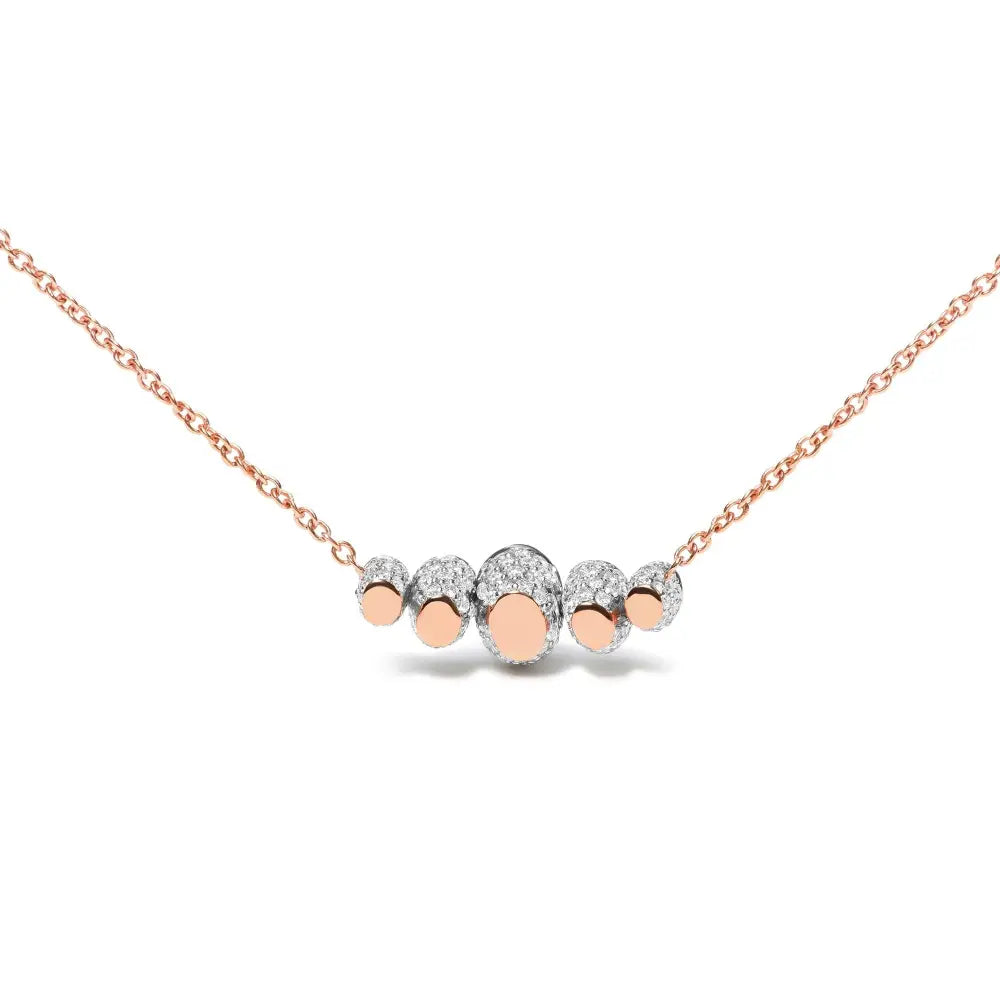 18k rose gold ruby and 3/4 cttw diamond graduated curved bar choker bijoux-nyc direct