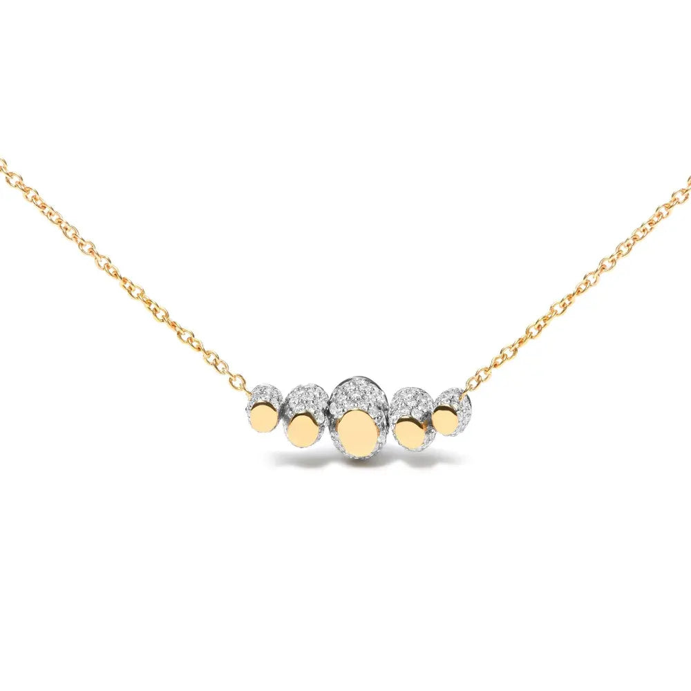 18K Rose Gold 3/4 Cttw Pave Diamonds and Graduated Red Ruby Gemstone Curved Bar Choker Necklace (G-H Color, SI1-SI2 Clarity) - Adjustable up to 14" - 16.5" - Bijoux-NYC Direct