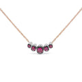 18k rose gold ruby and 3/4 cttw diamond graduated curved bar choker bijoux-nyc direct