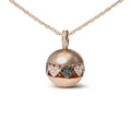Black & white diamond heart-motif ball pendant in 18k rose gold – 3/8 cttw bijoux-nyc direct