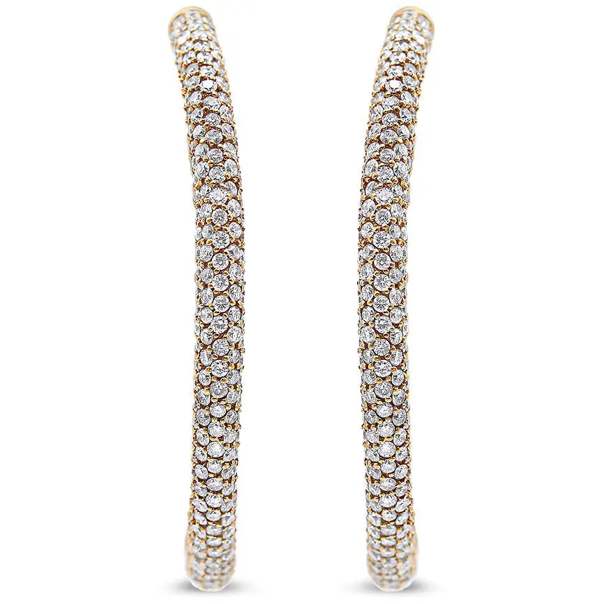 18k rose gold 6.90 cttw pave diamond inside out eternity hoop earrings bijoux-nyc direct